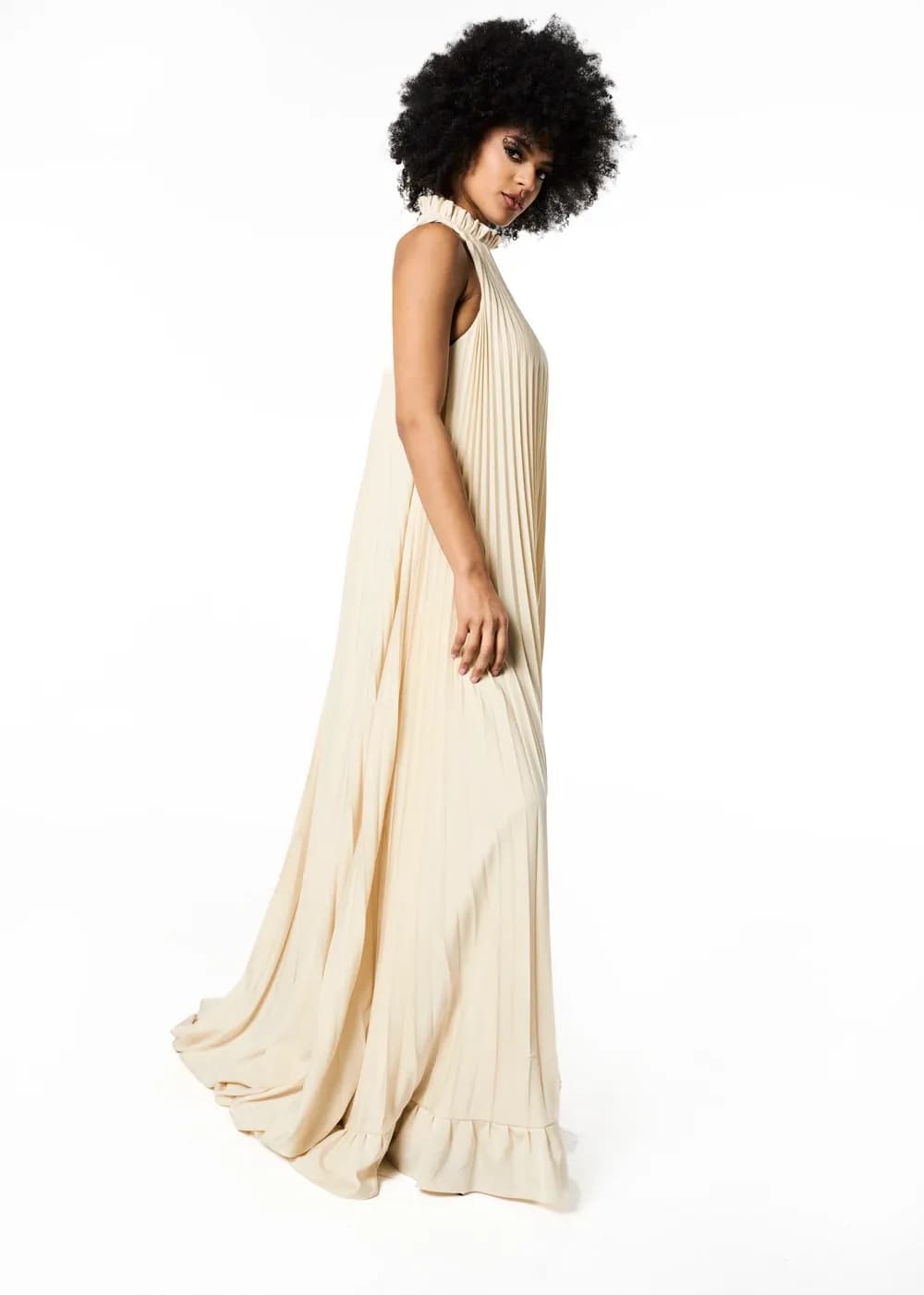 Isabelle Pleated Goddess Gown - View 4