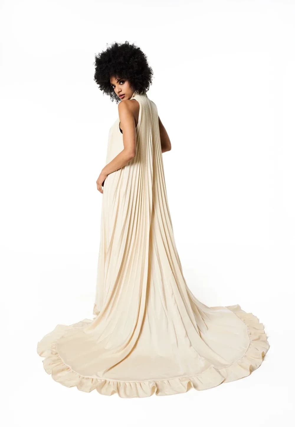 Isabelle Pleated Goddess Gown - View 5