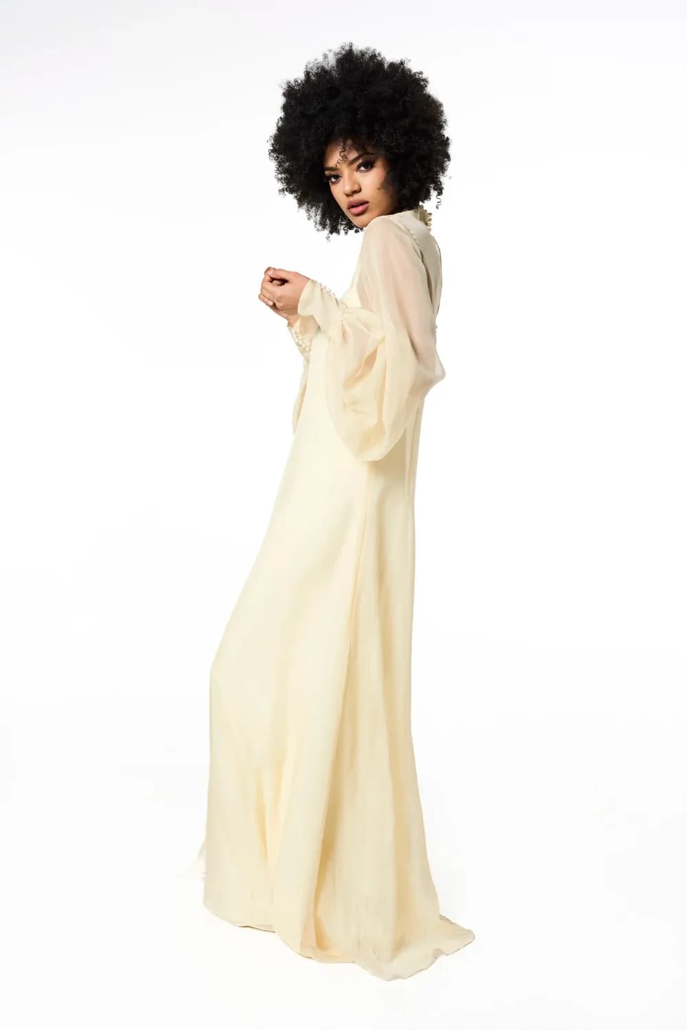 Angelique Illusion Sleeve Gown