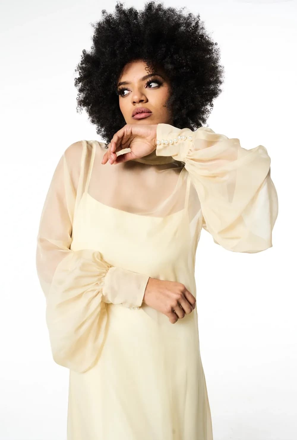 Angelique Illusion Sleeve Gown - View 3