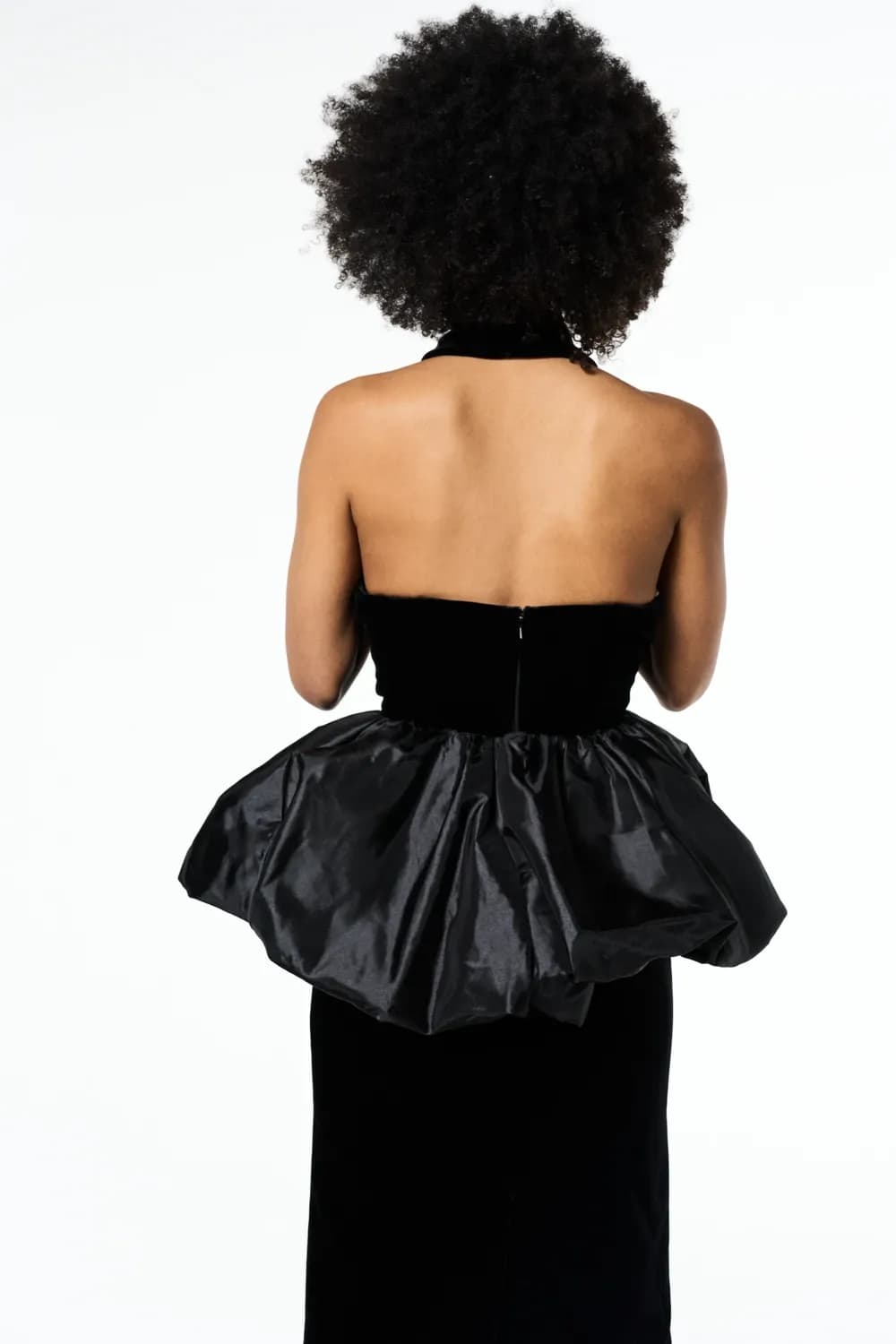 Gabrielle Velvet Peplum Gown