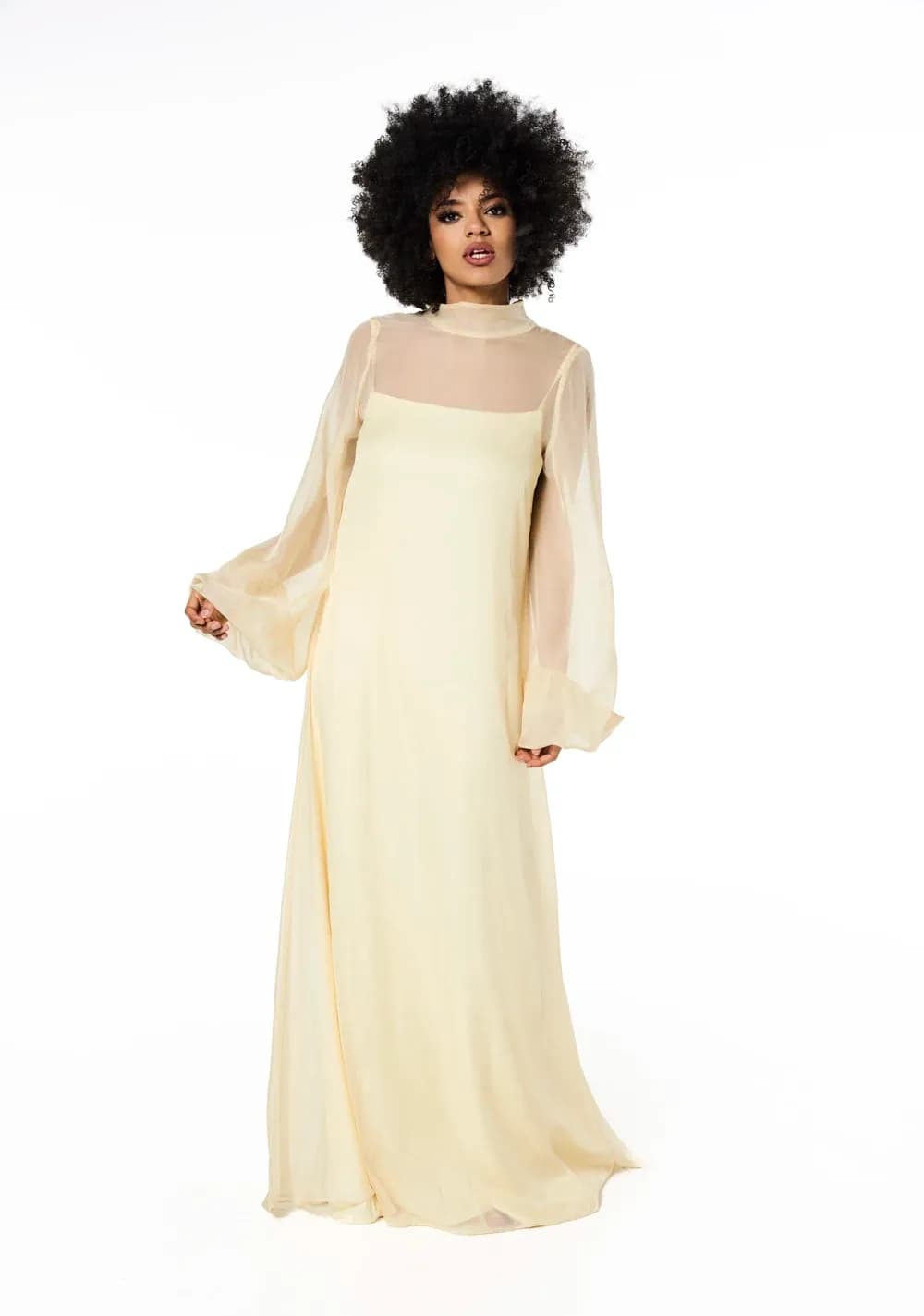 Angelique Illusion Sleeve Gown